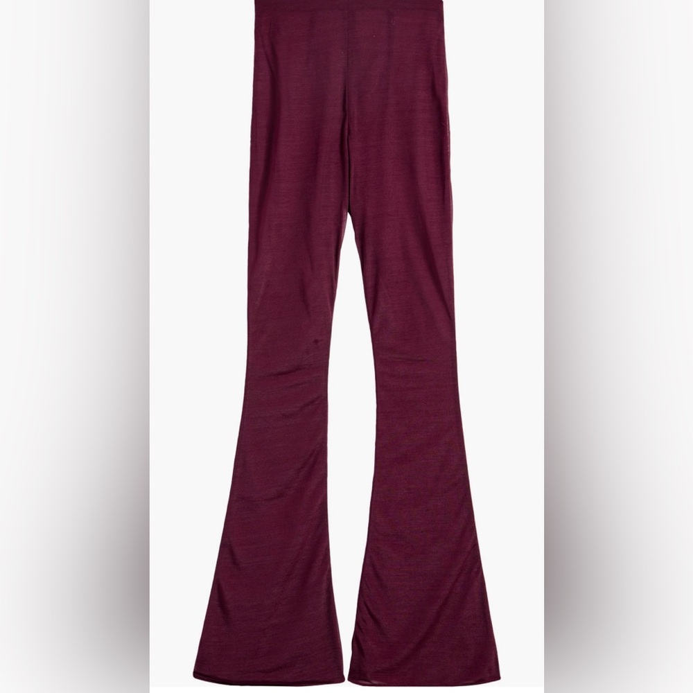 MISTRESS ROCKS DARK PLUM SHEER HIGH WAIST TROUSERS